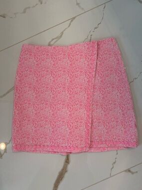Crown & Ivy Pink Printed Mini Skirt with shorts